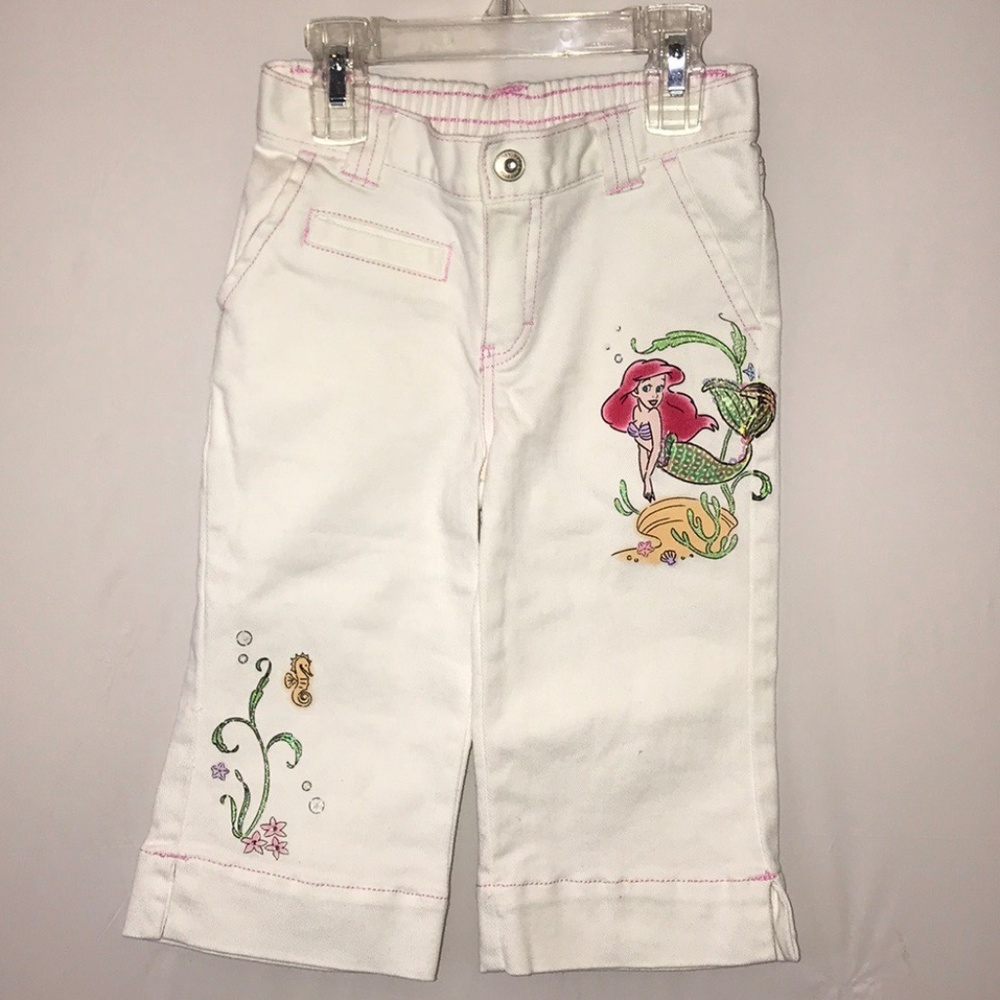 Disney Store Little Mermaid White Capris Size XS